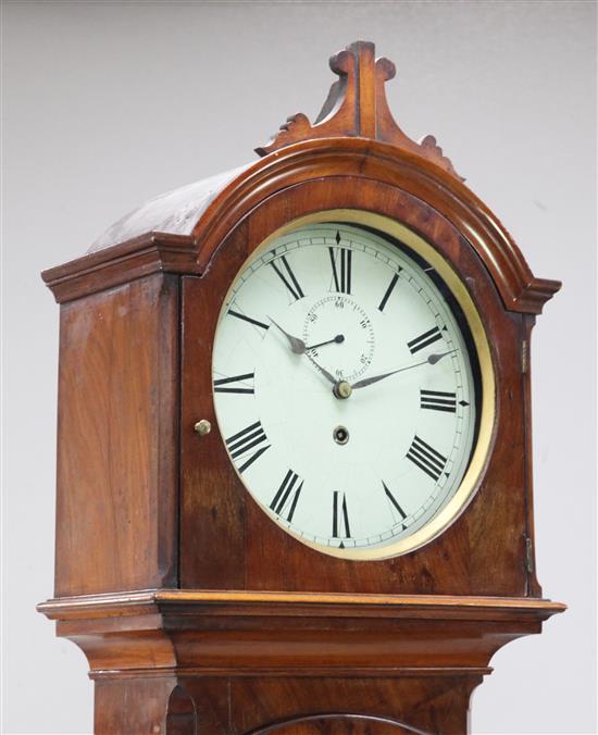 An early 19th century mahogany thirty hour longcase clock, 6ft 9in.